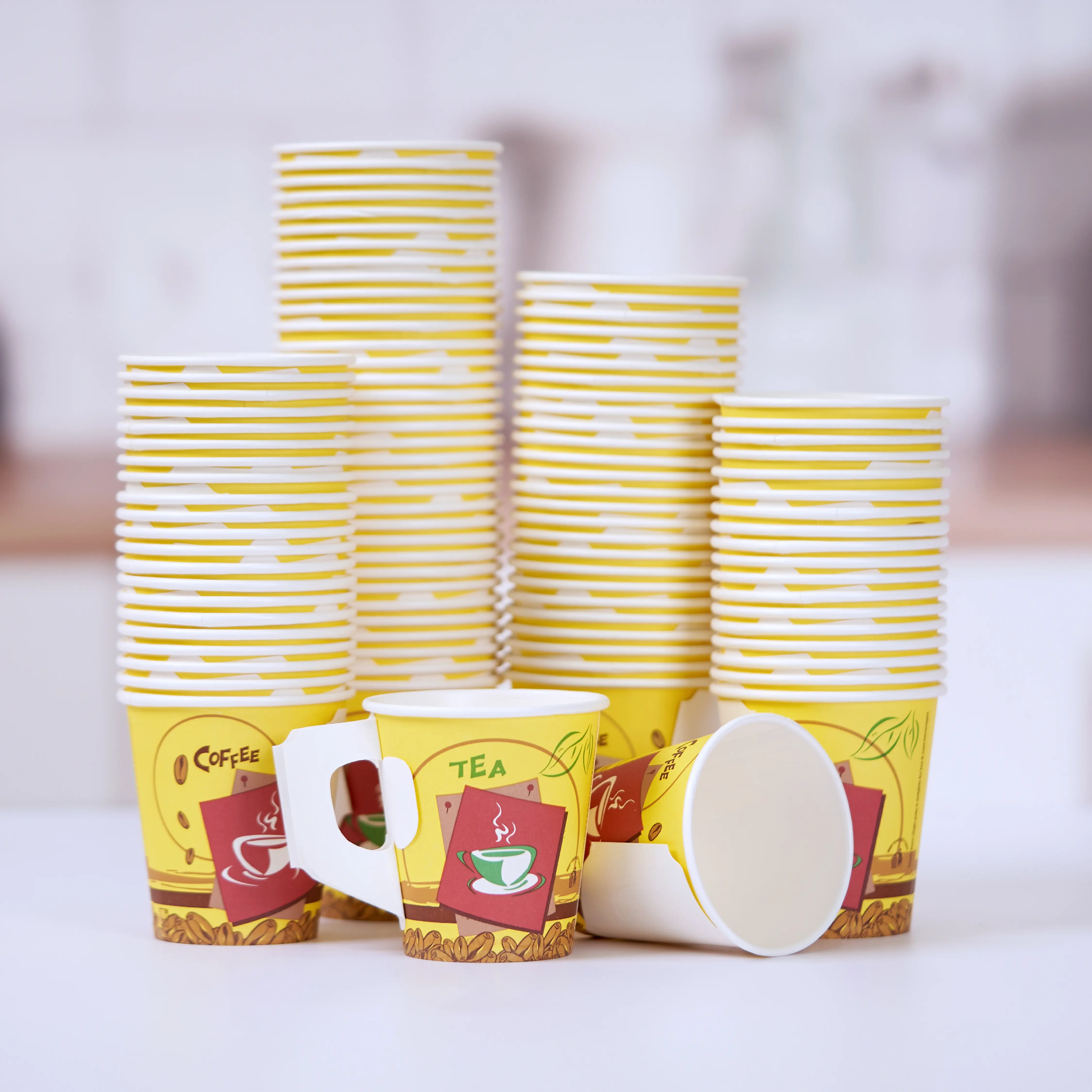 7 Oz Printed Single Wall Paper Cups with Handle - Image 3