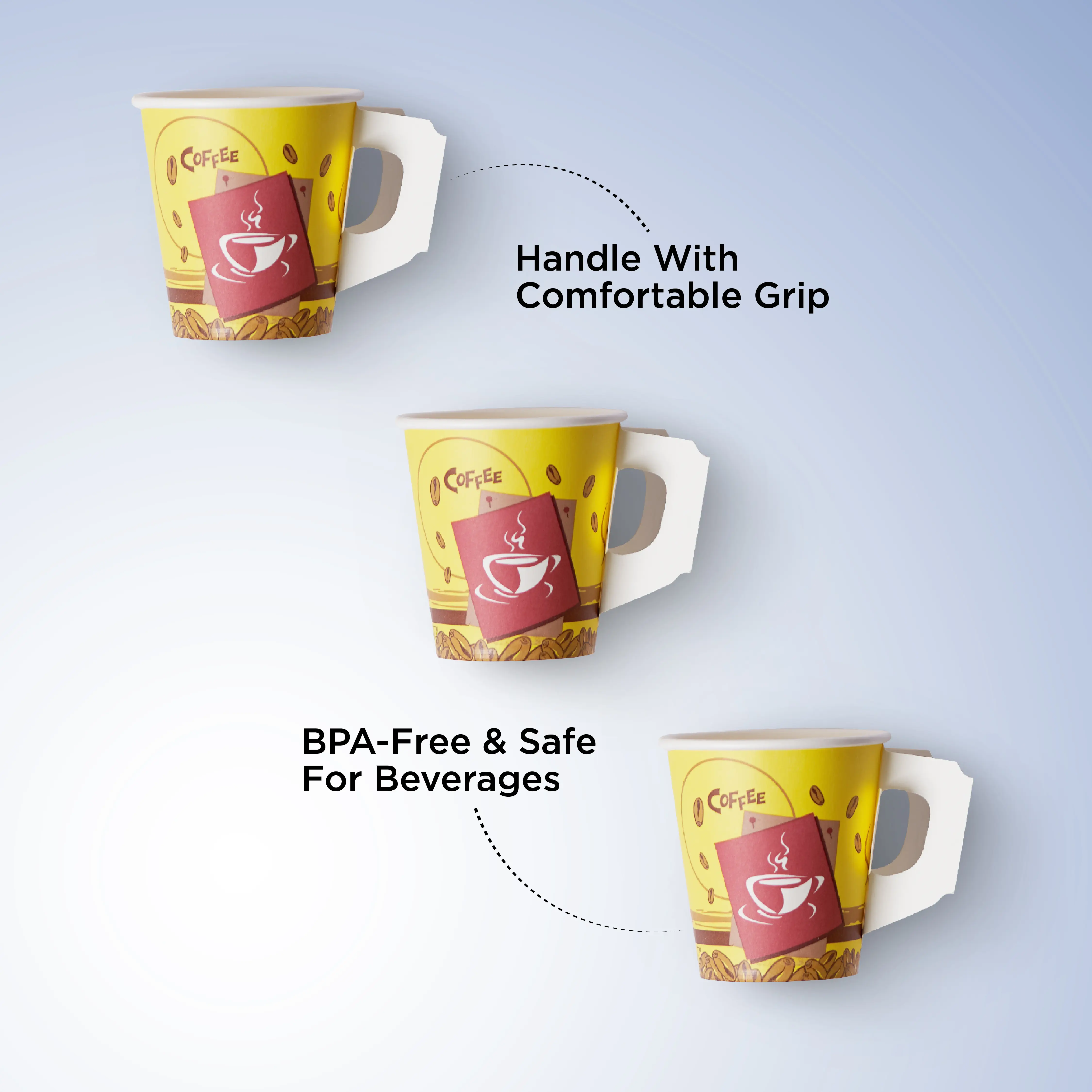 7 Oz Printed Single Wall Paper Cups with Handle - Image 6