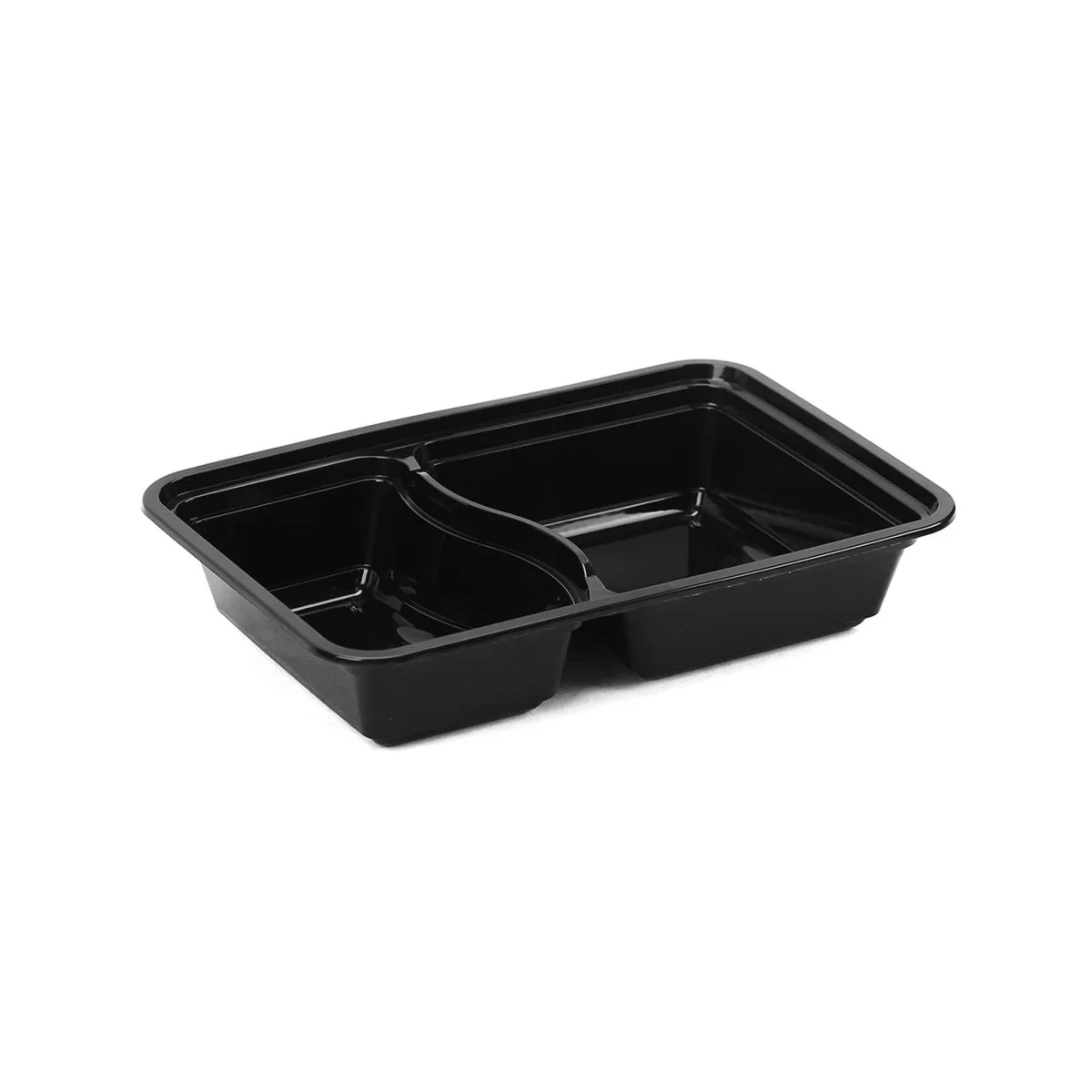 Black Base Rectangular Compartment Microwavable Container - Image 4