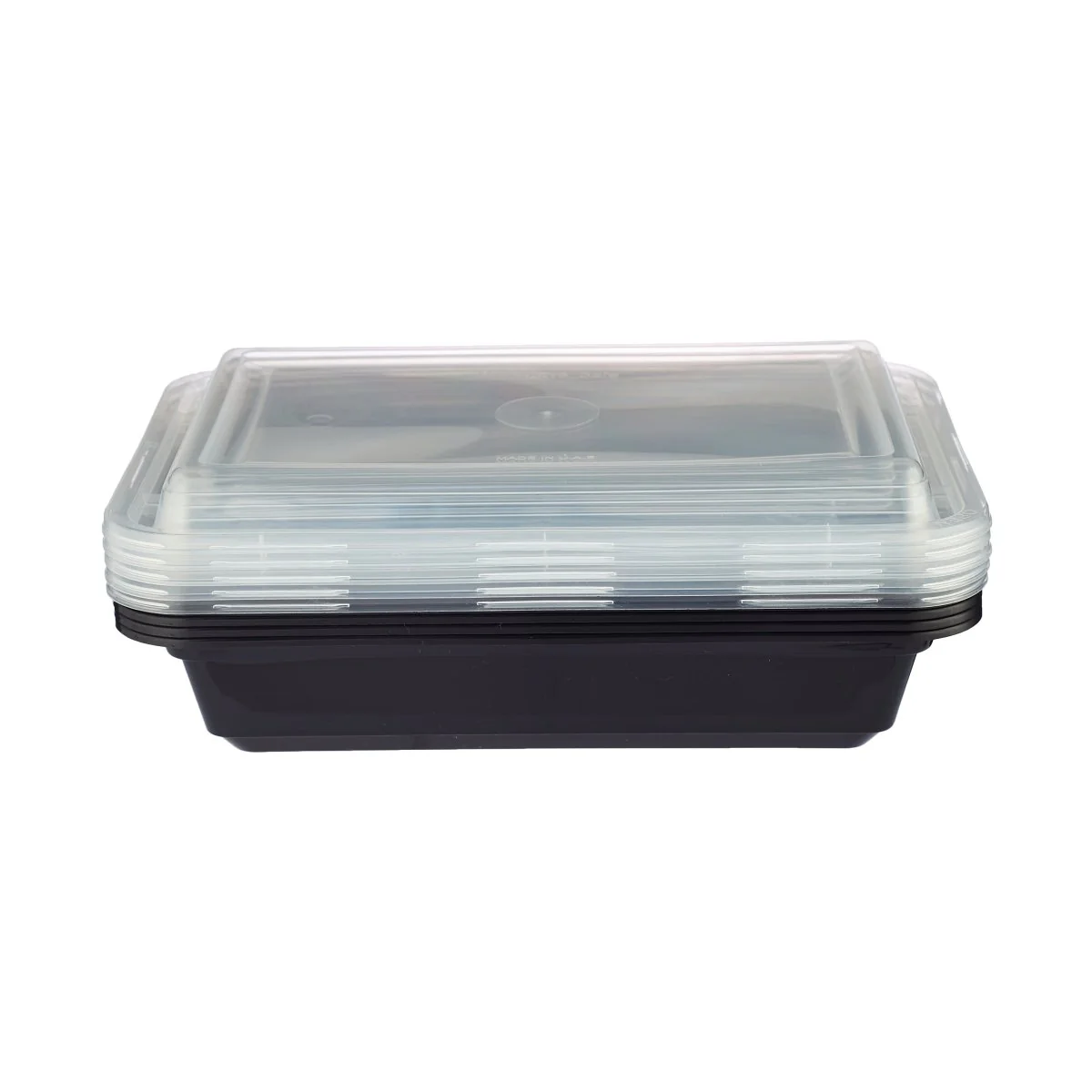 Black Base Rectangular Container With lid 5 Pieces - Image 7