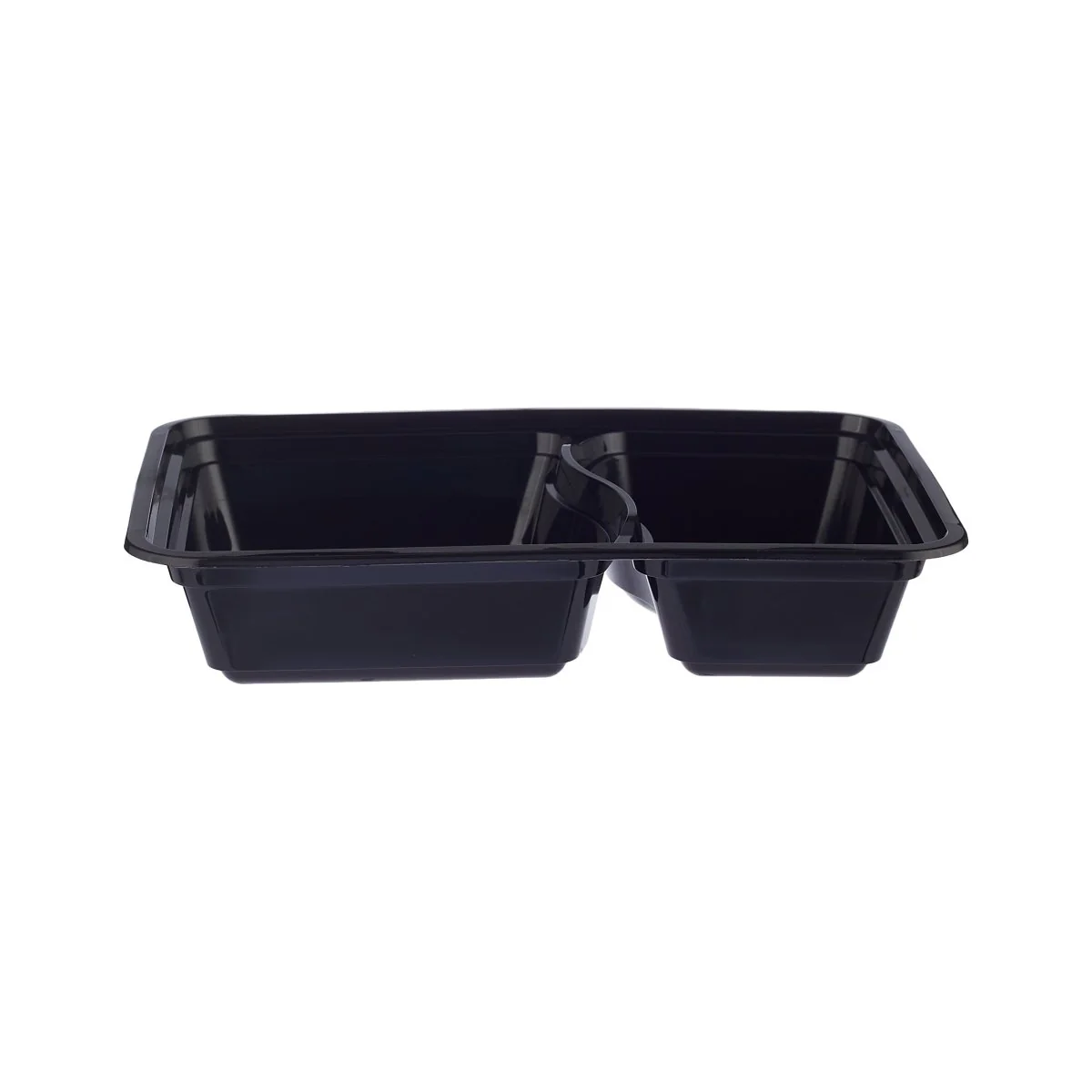 Black Base Rectangular Microwavable Compartment Container with Lids 5 Pieces - Image 4