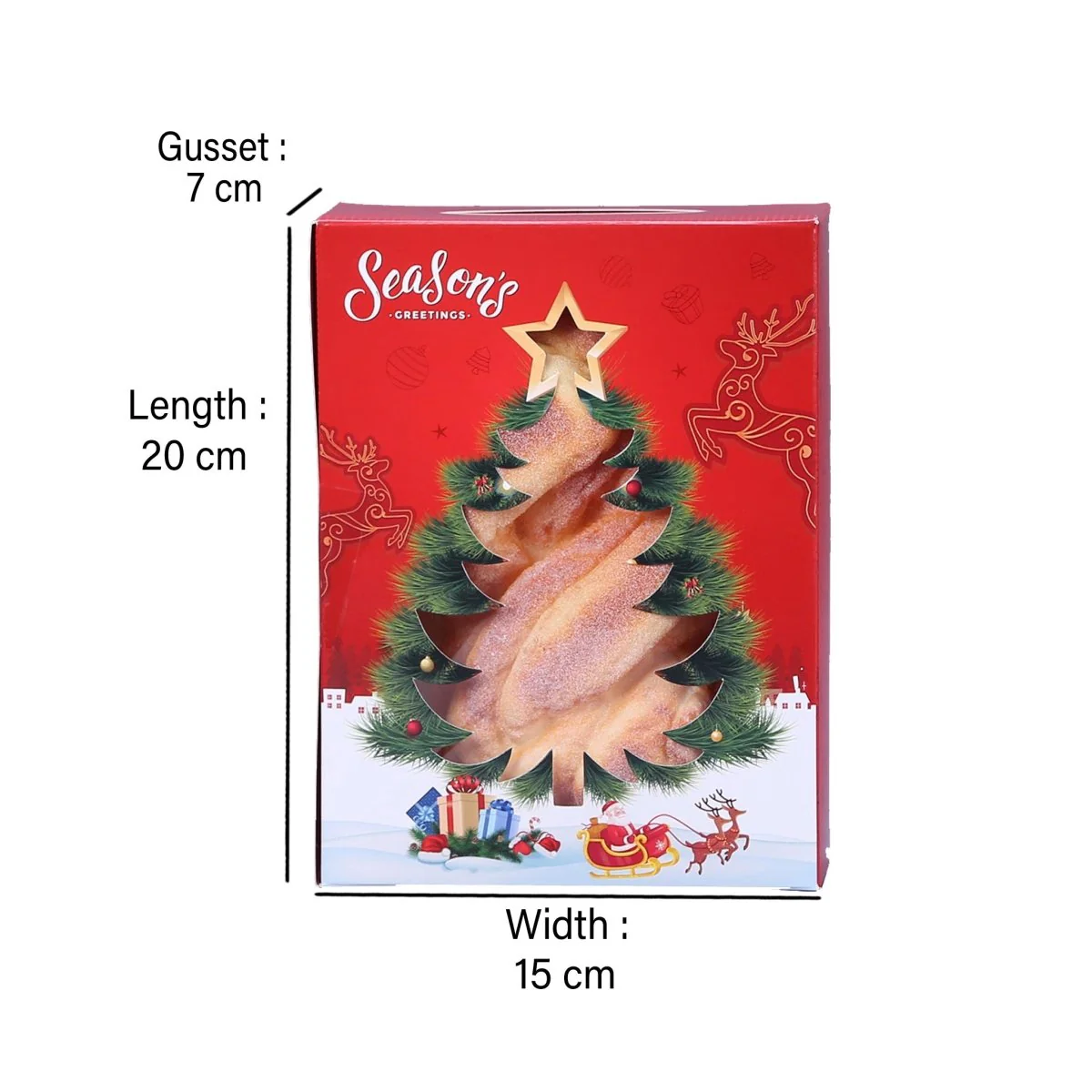 Christmas Cake Box With Window 10 Pieces - Image 2