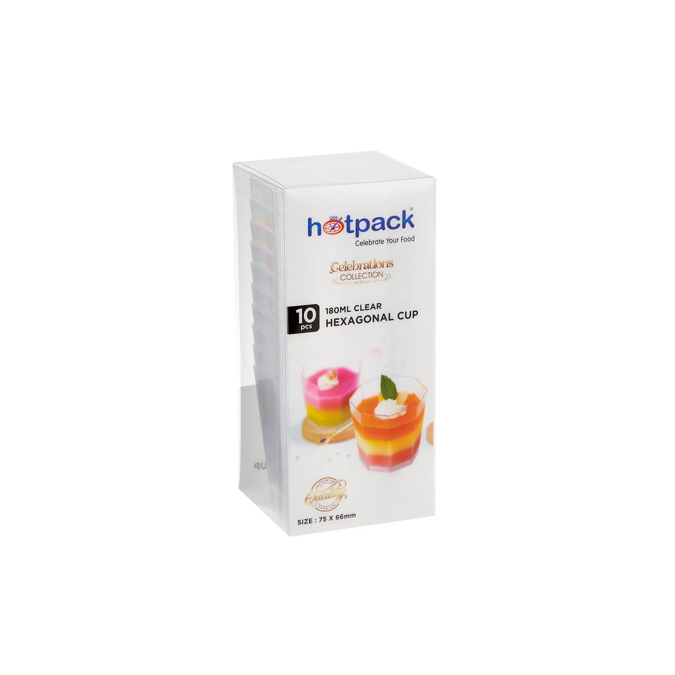 Clear Hexaganal Plastic Dessert Cup - Image 4