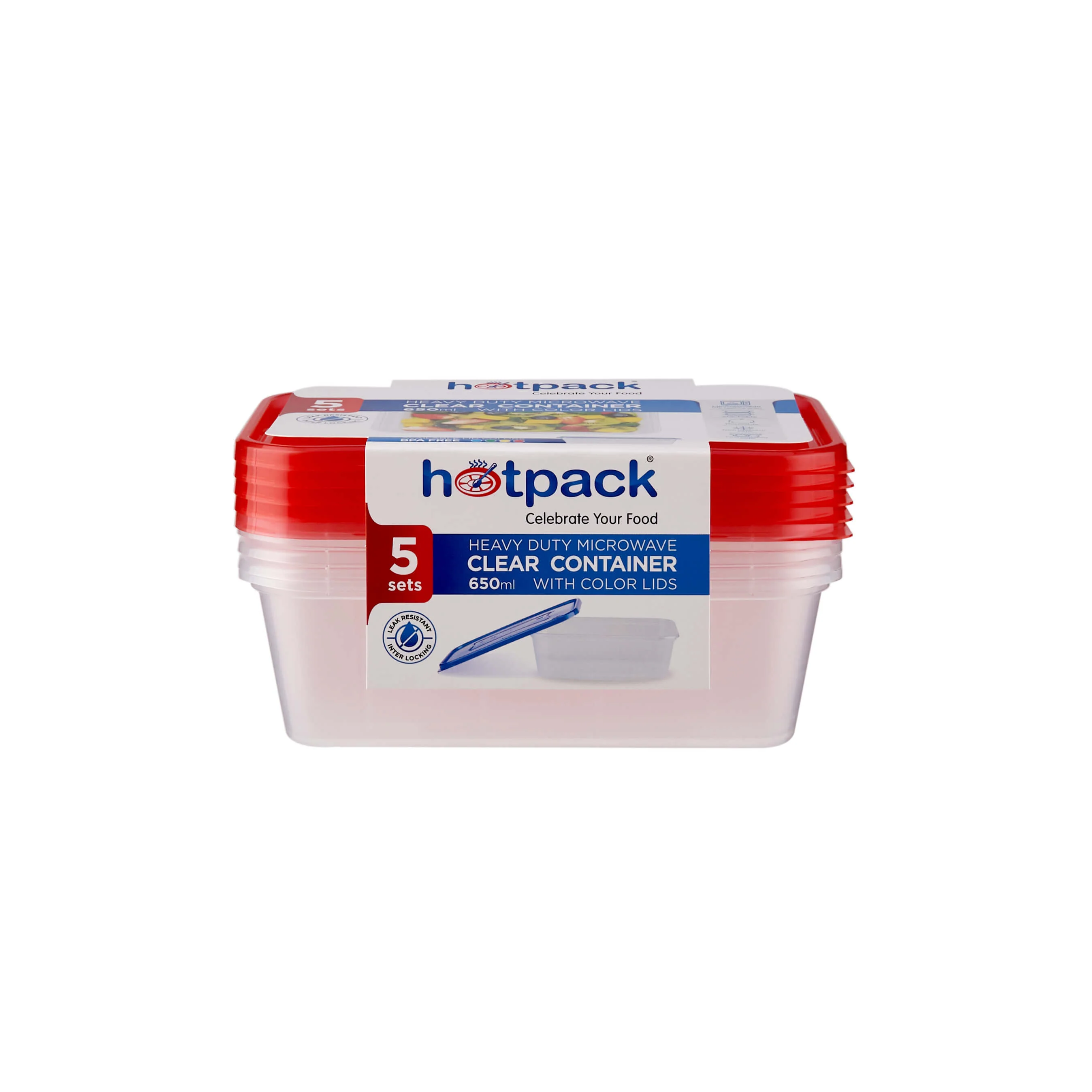Clear Rectangular Heavy Duty Microwave Container with Color Lids - Image 30
