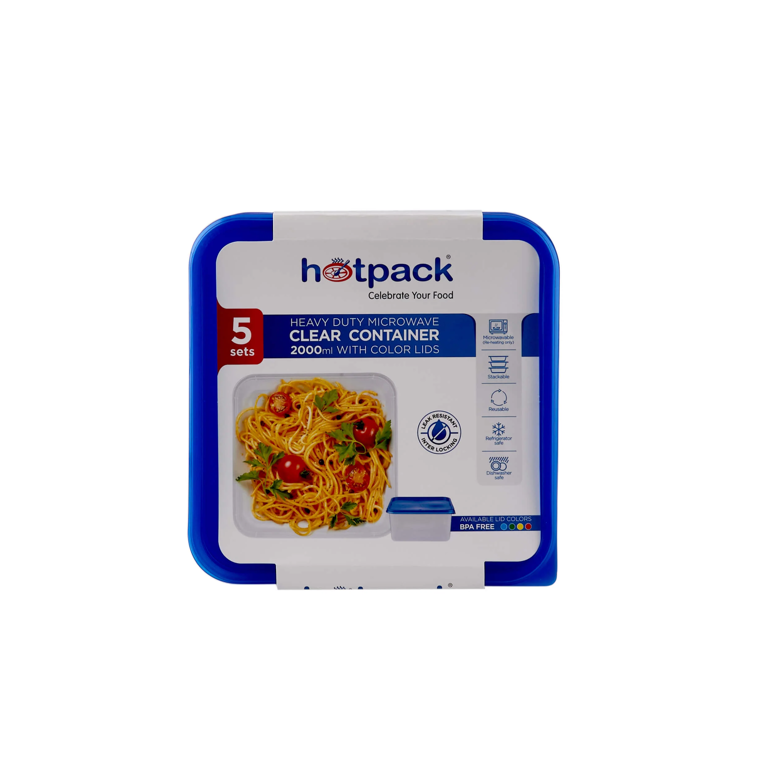 Clear Rectangular Heavy Duty Microwave Container with Color Lids - Image 86