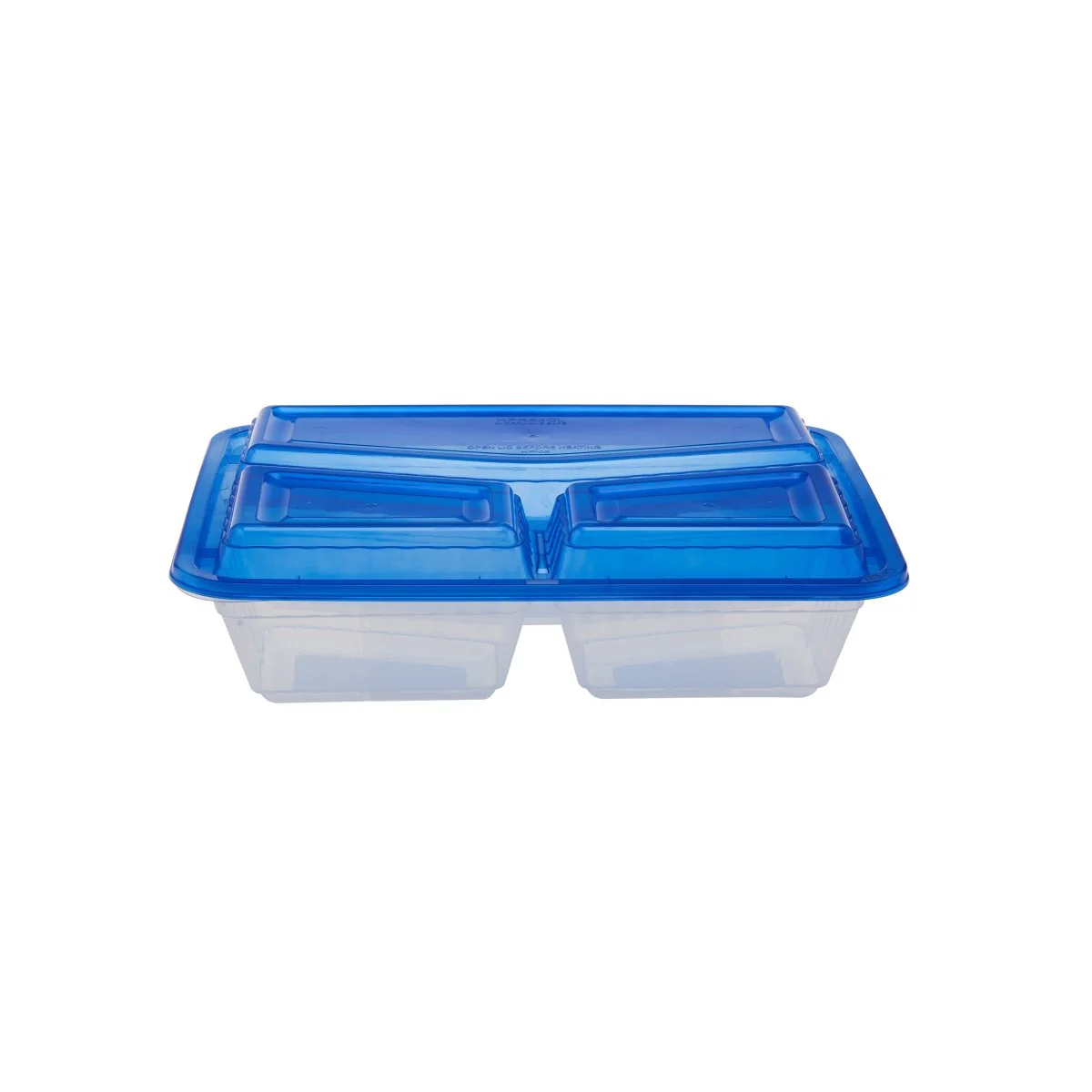 Clear Ribbed Rectangular Microwave Compartment Container with Color Lids 5  Pieces - Image 11