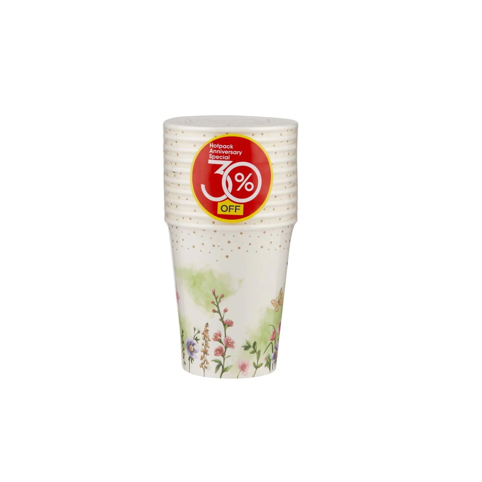 Floral Design Heavy Duty Paper Cups