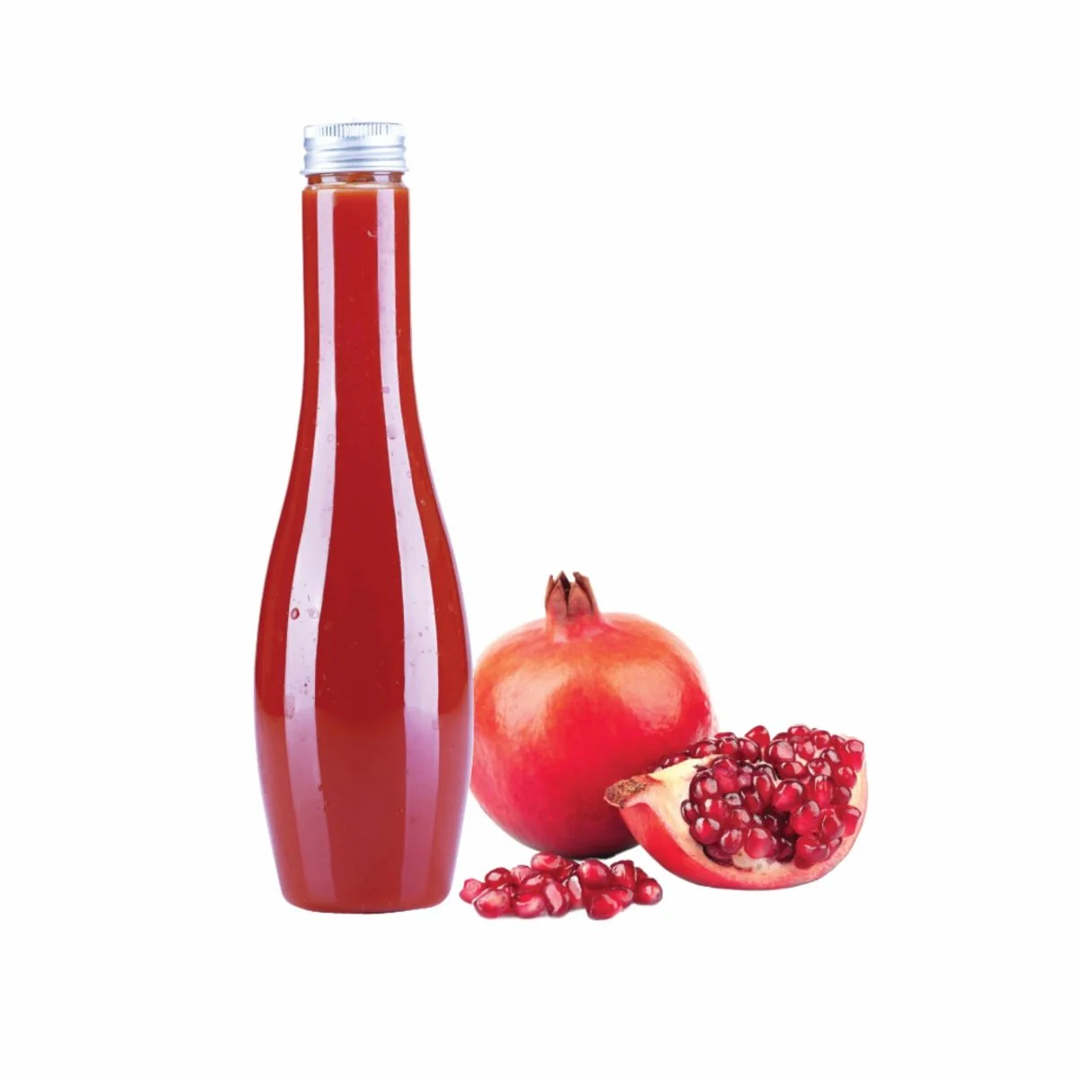 Long Neck Plastic Juice Bottle With Silver Cap 300ml 10 Pieces