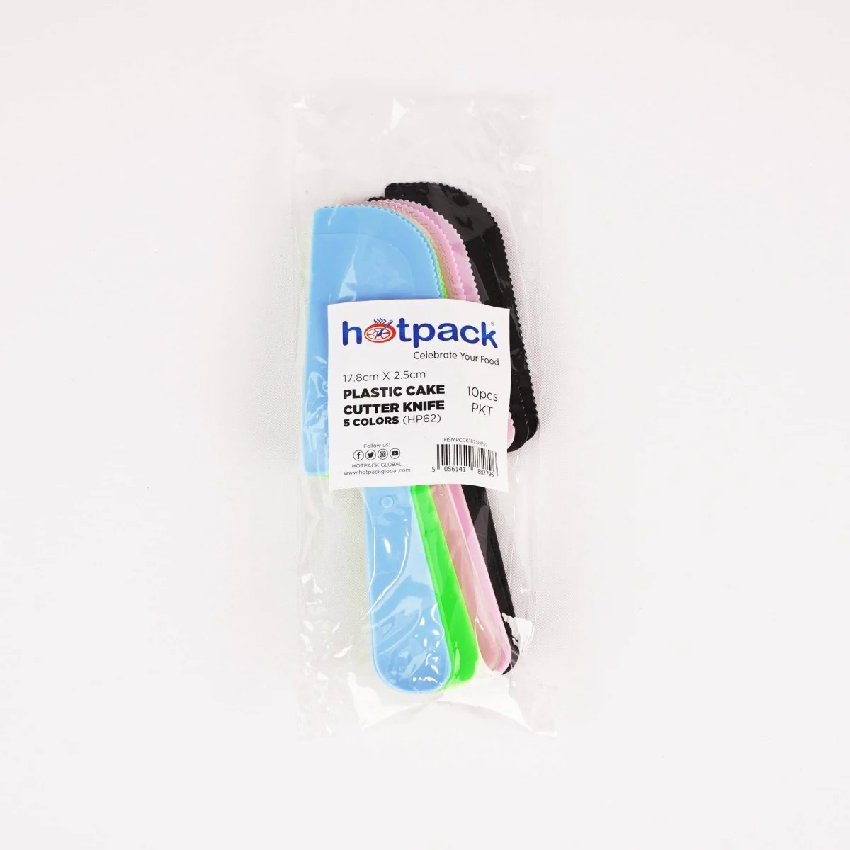 Plastic Cake Cutter Knife 5 Colors Large Size 10 Pieces - Image 4