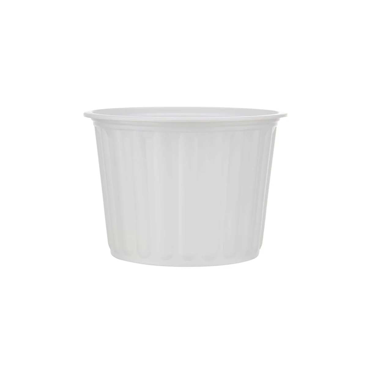 Plastic Ribbed Round Container White - Image 17