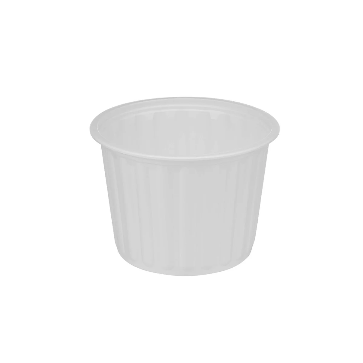 Plastic Ribbed Round Container White - Image 18